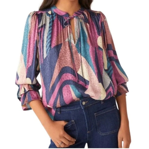 Evereve BA&SH‎ wim top in night blue Large - Picture 1 of 8